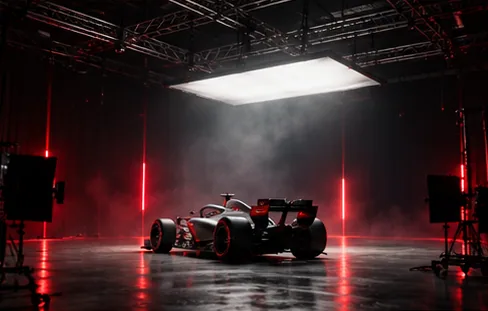 Car three-quarter view in the studio